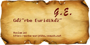 Görbe Euridiké névjegykártya